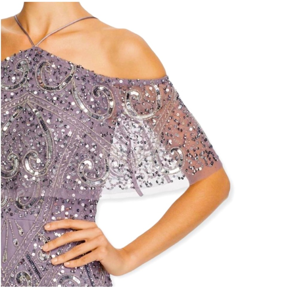 AIDAN MATTOX
Overlay Embellished Halterneck Dress size 6